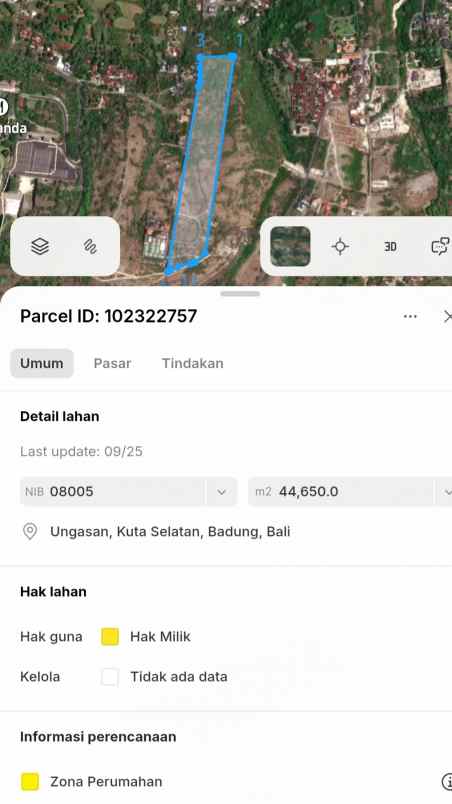 dijual tanah gwk gia gong