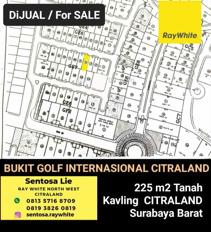 dijual tanah jalan bukit golf