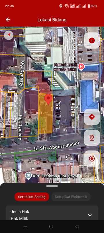 dijual tanah jalan sultan abdurrahman