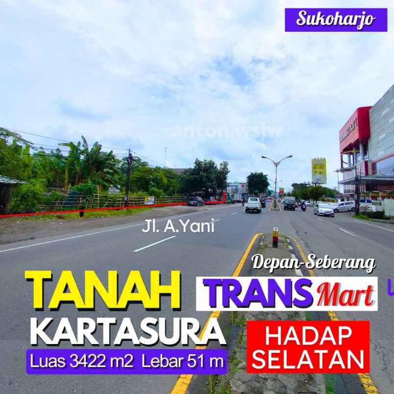 dijual tanah jl a yani no 346 banaran