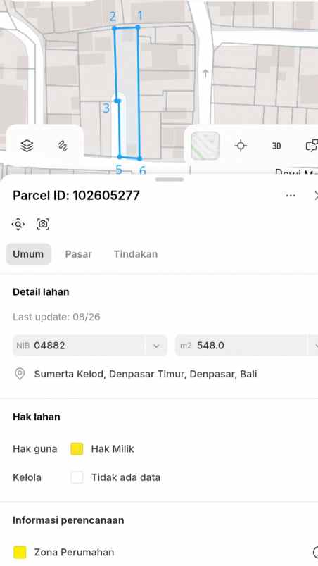dijual tanah jl dewi madri