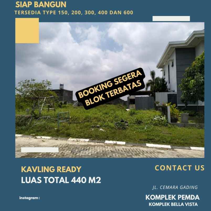 dijual tanah kavling di komplek bella vista