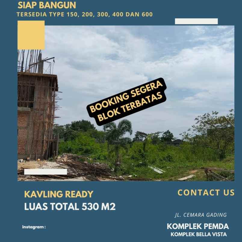 dijual tanah kavling di komplek bella vista