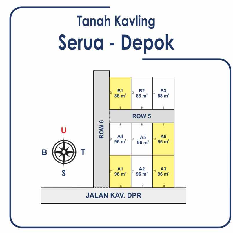 dijual tanah kavling shm di serua