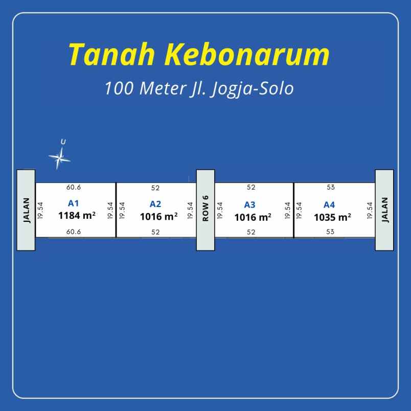 dijual tanah kebonarum klaten