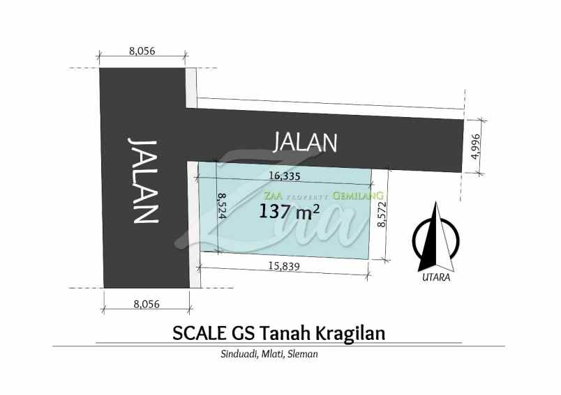 dijual tanah kragilan sinduadi mlati