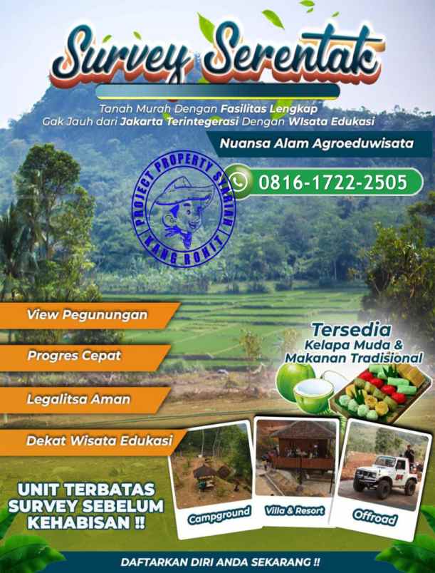 dijual tanah nuansa alam agroeduwisata