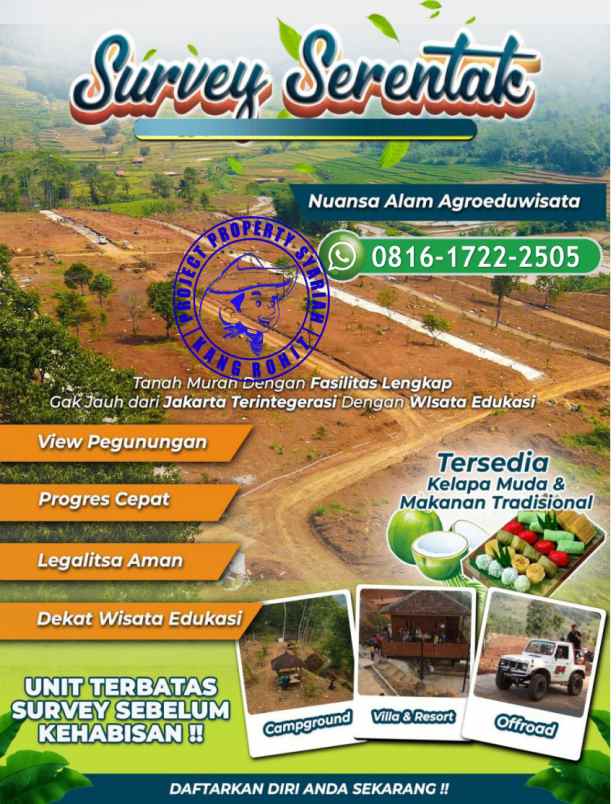 dijual tanah nuansa alam agroeduwisata