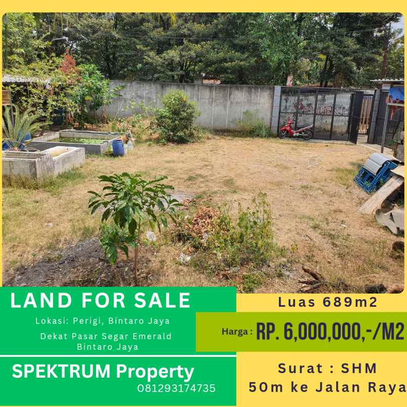 dijual tanah perigi emerald bintaro