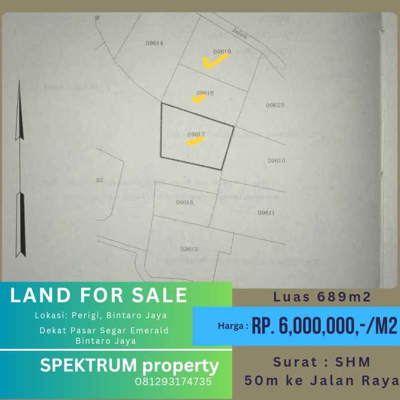 dijual tanah perigi emerald bintaro