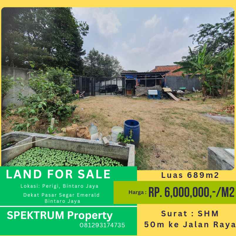 dijual tanah perigi emerald bintaro