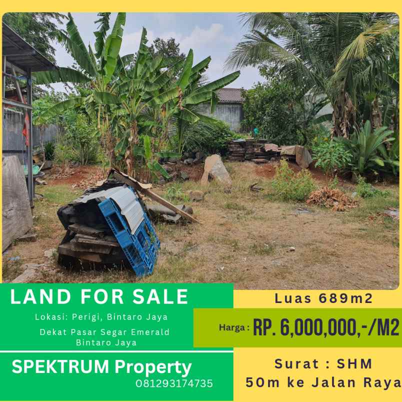 dijual tanah perigi emerald bintaro