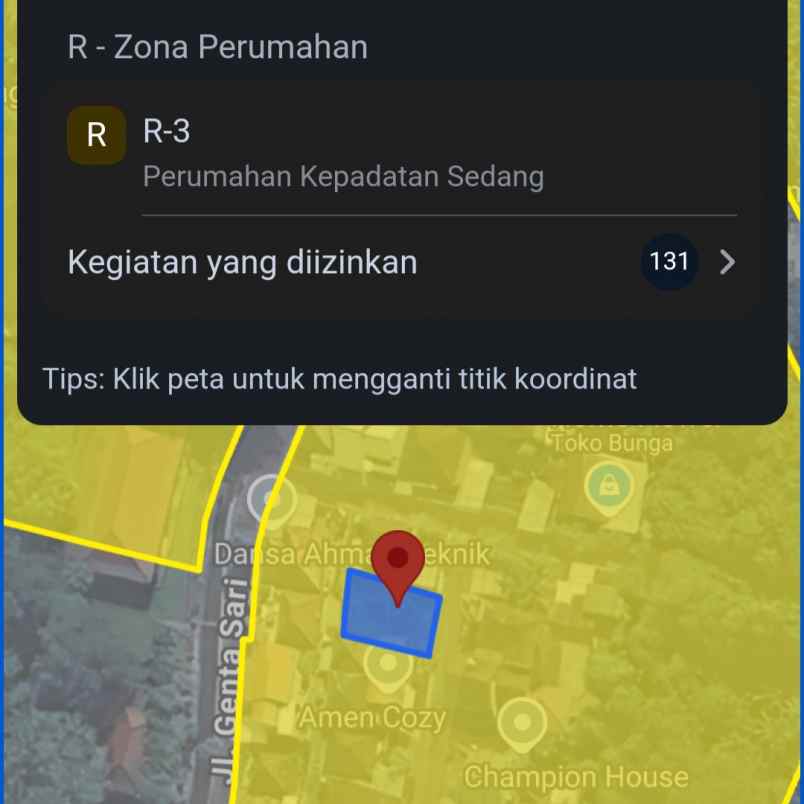 dijual tanah perum genta sari