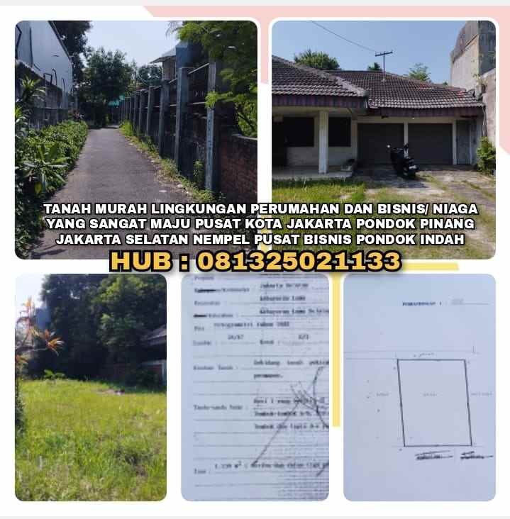 dijual tanah pondok pinang jakarta selatan