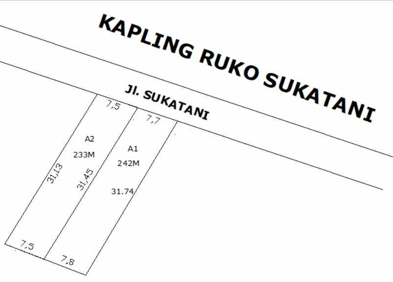 dijual tanah sukatani jl mangkunegara