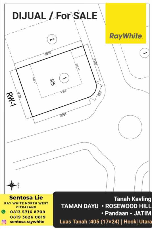 dijual tanah taman dayu rosewood hill pandaan jatim