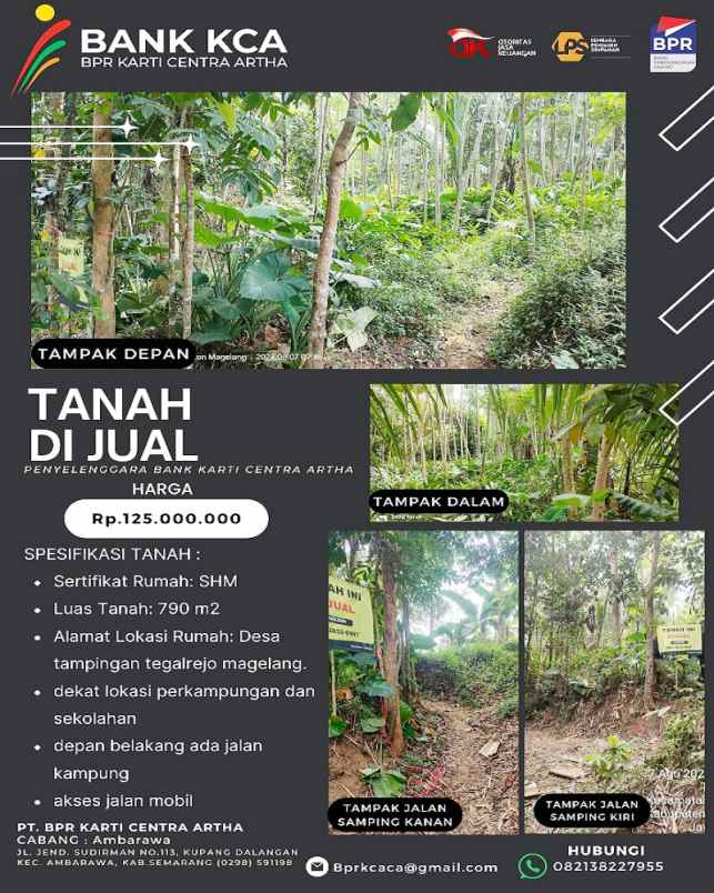 dijual tanah tampingan kec tegalrejo