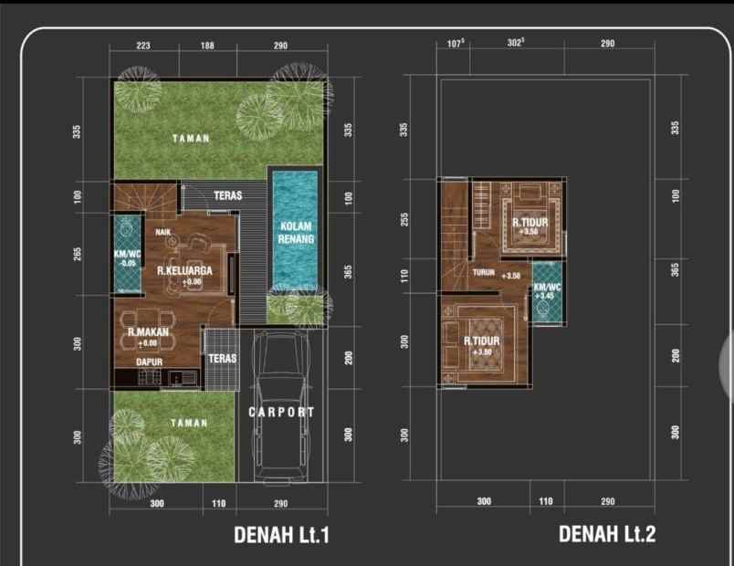 dijual villa 2 lantai free kolam renang di batu