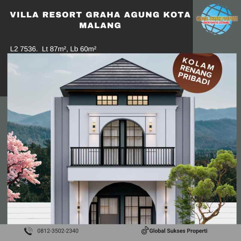 dijual villa graha agung merjosari