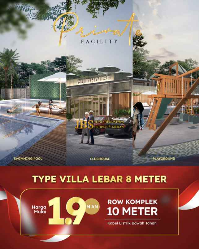 dijual villa mewah di komplek cemara park palace medan