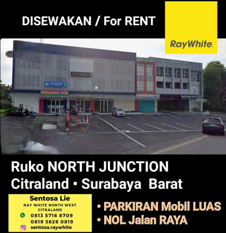 disewakan ruko gudang kantor jalan north junction citraland