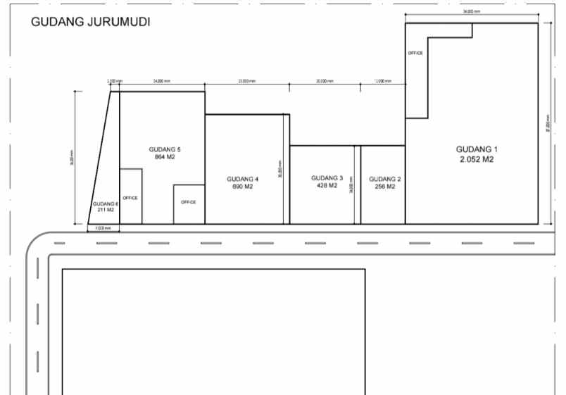 disewakan ruko gudang kantor jalan raya jurumudi benda