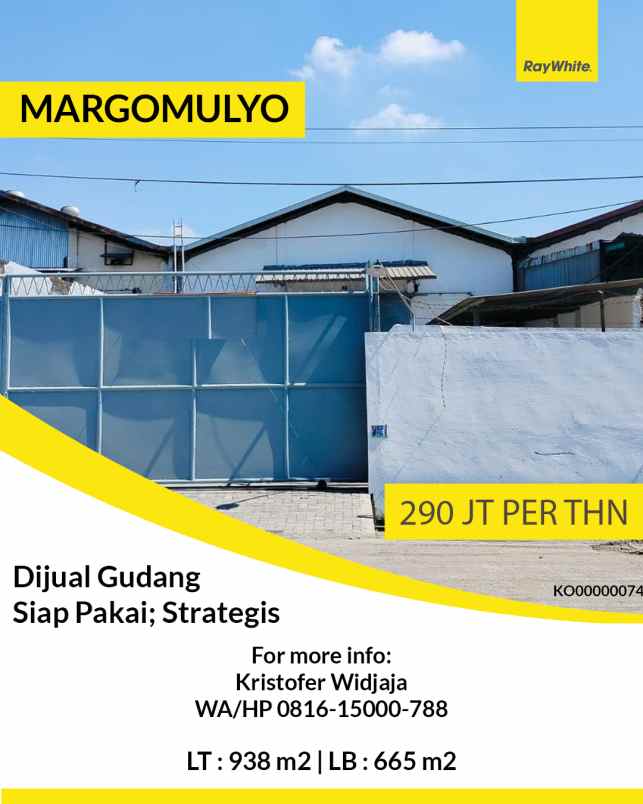 disewakan ruko gudang kantor margomulyo indah surabaya