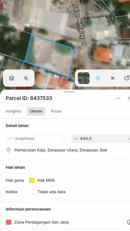 disewakan tanah buluh indah
