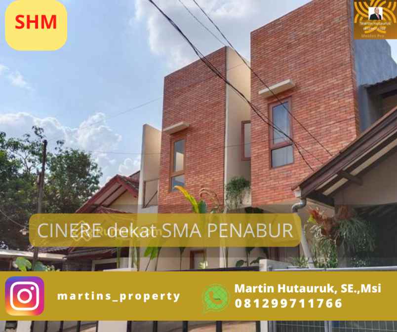 for sale rumah sma penabur cinere siap huni