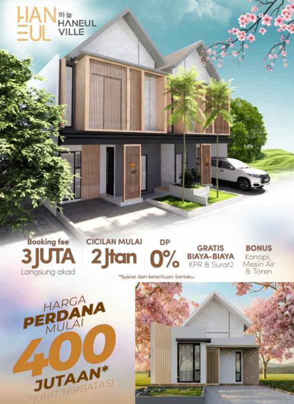 jual rumah di parung bogor konsep bergaya korea
