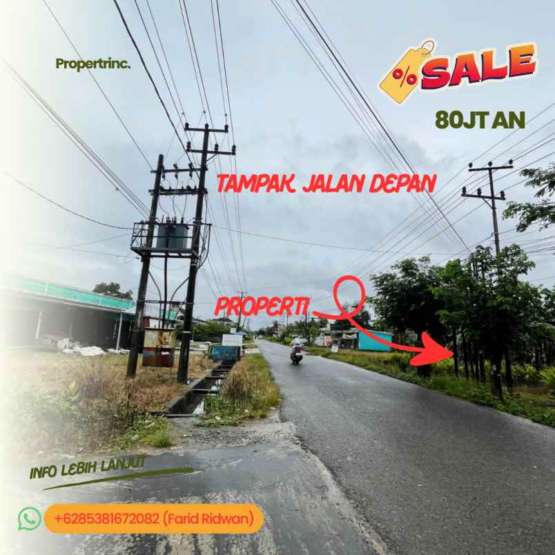 jual tanah kavling mata merah pinggir jalan palembang