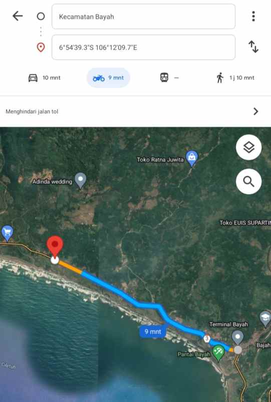 lahan pinggir jalan raya bayah