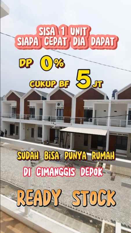 rumah 2 lantai 800 jutaan di kemang cimanggis depok