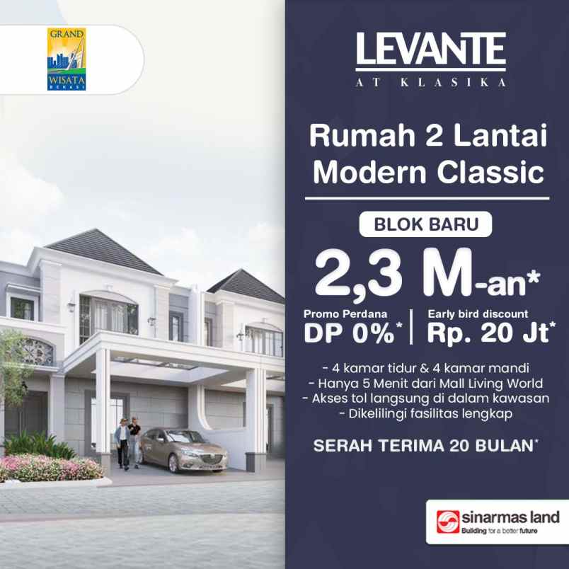 rumah 2 lantai di grand wisata bekasi