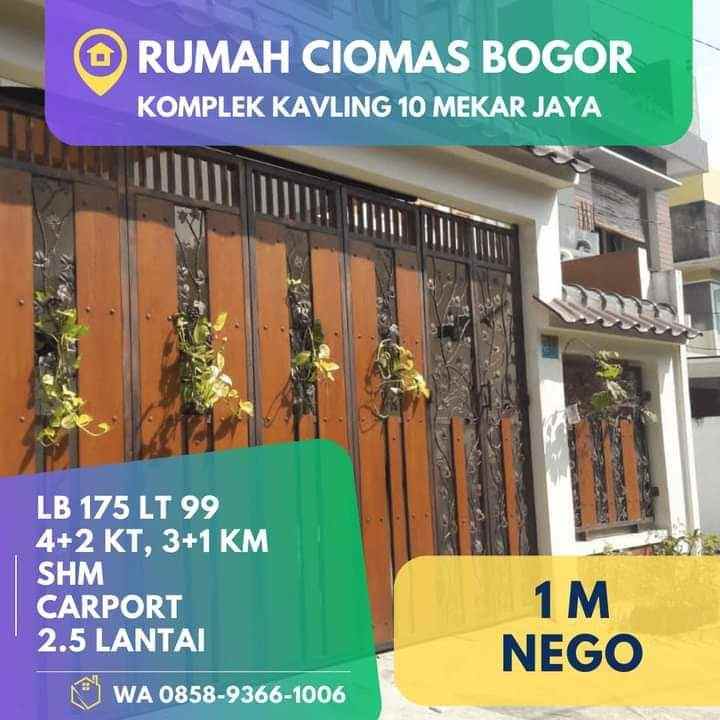 rumah bogor ciomas mekarjaya cakep siap huni dekat krr