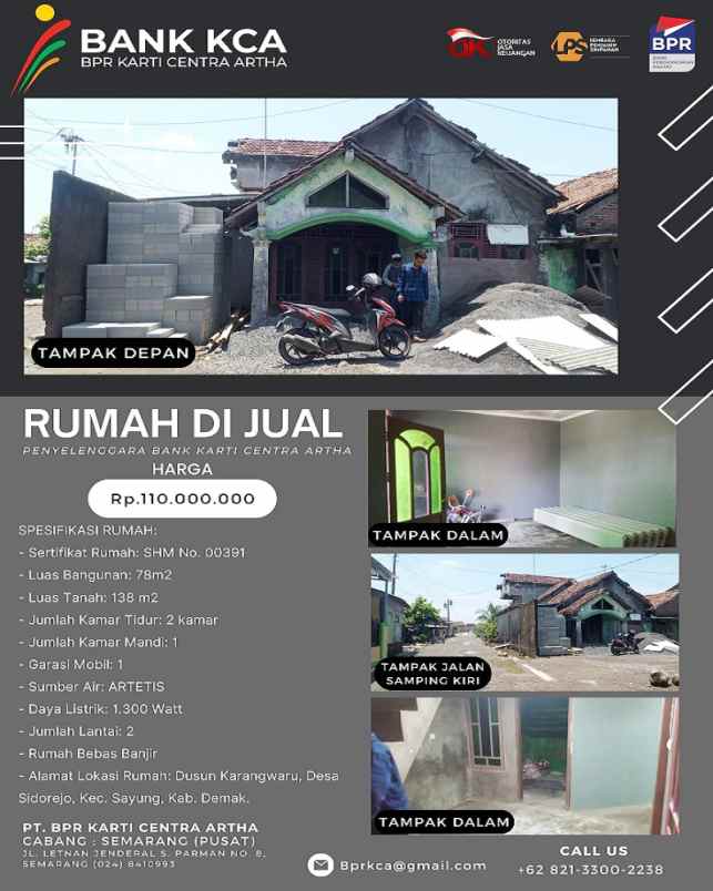 rumah dijual di sayung demak jawa tengah