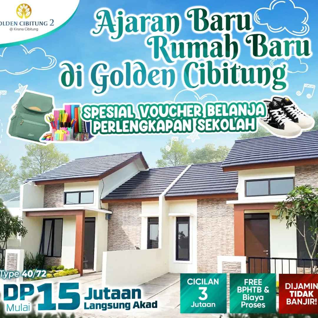 rumah hadap taman promo dp 15 juta aja