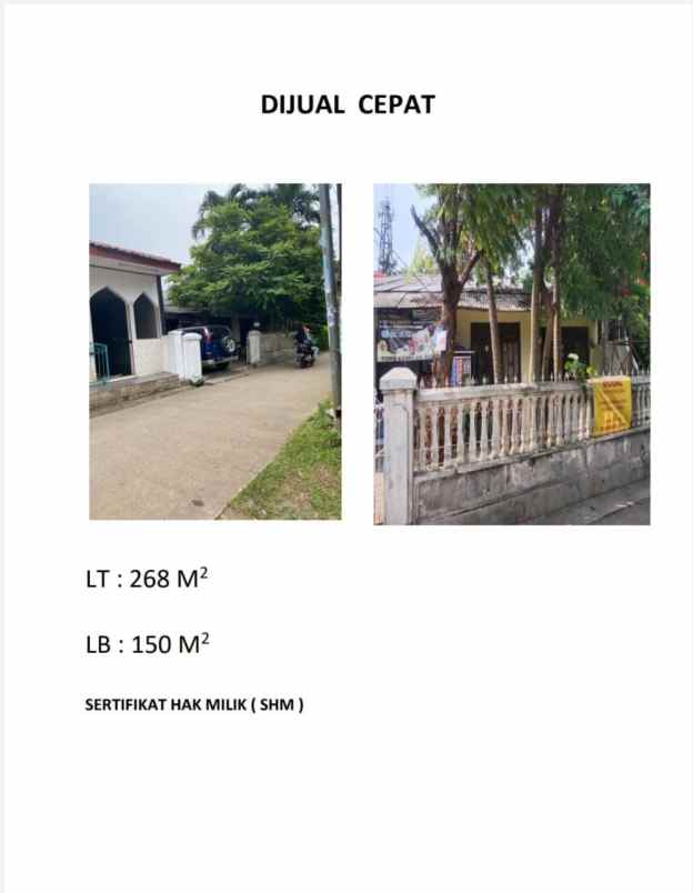 rumah jl cemara ii no 99 rt 003