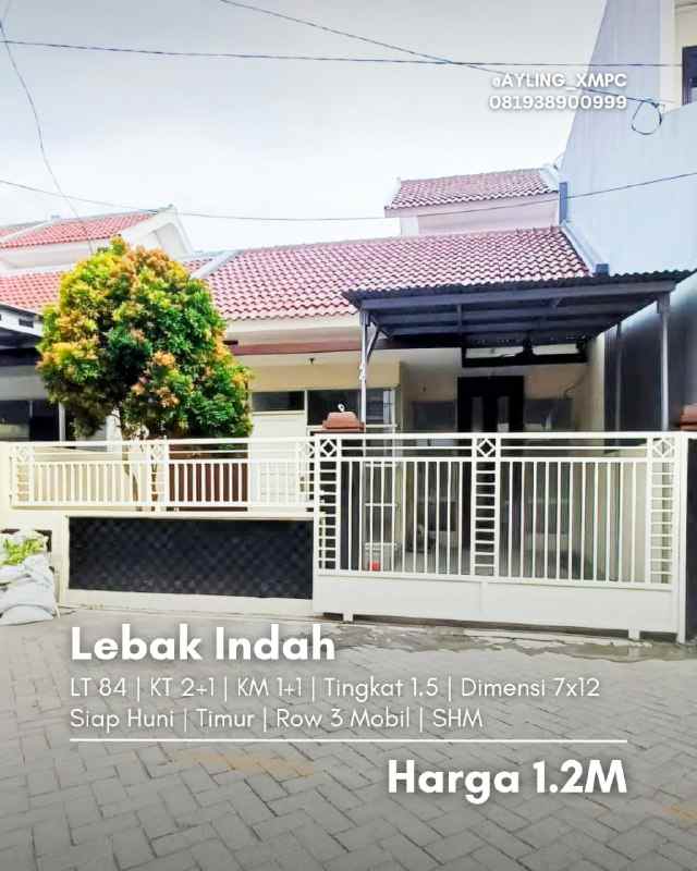 rumah lebak indah siap huni row jalan 3 mobil