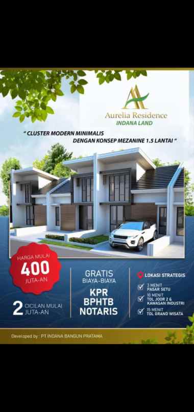 rumah mezzanine 1 1 2 lantai free dp unit ready