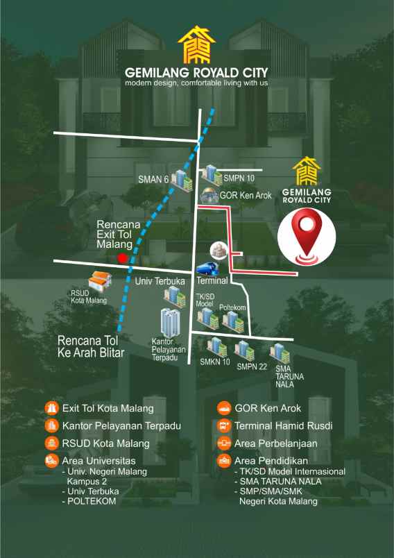 rumah minimalis lokasi strategis di kota maang