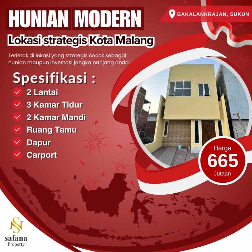 rumah modern murah daerah sukun malang