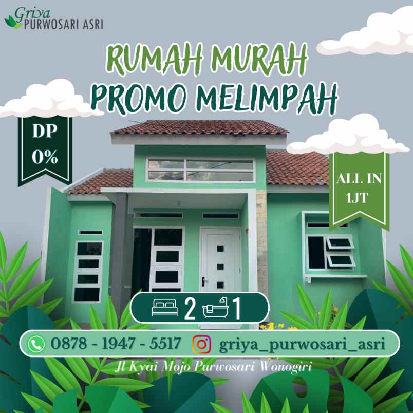 rumah murah promo melimpah wonogiri