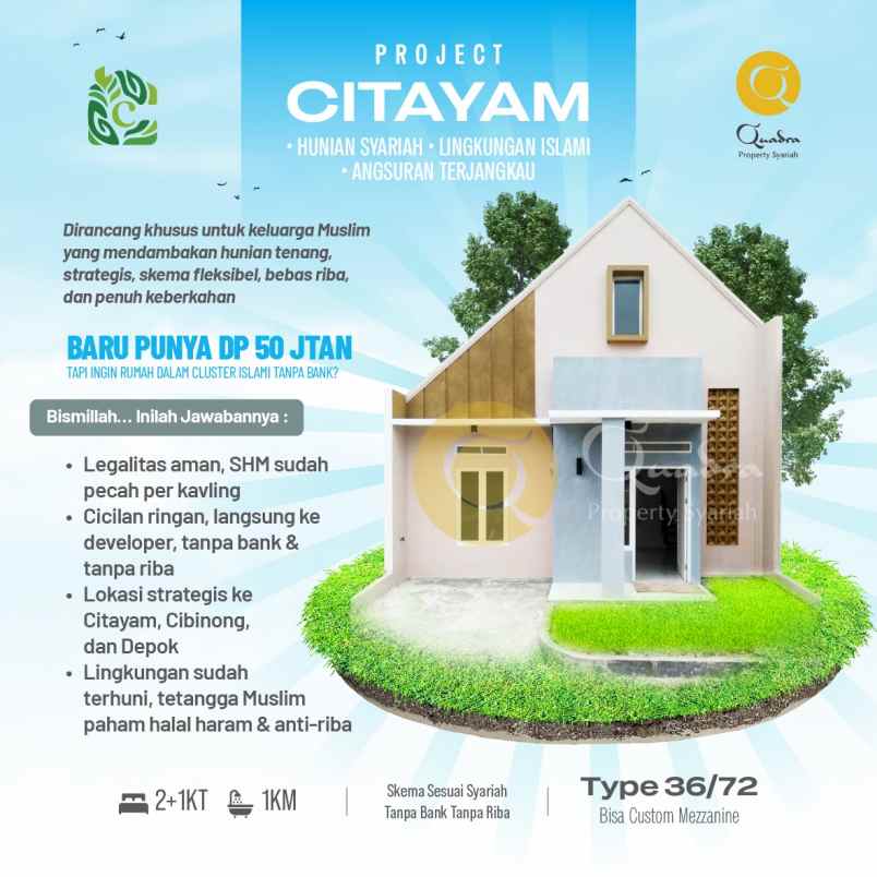 rumah readystok cluster strategis citayam bogor depok