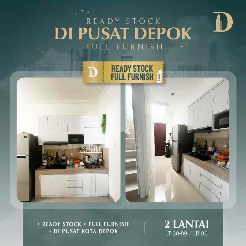 rumah readystok full furnish di pusat kota depok