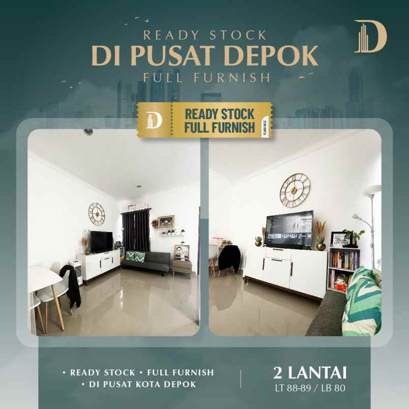 rumah readystok full furnish di pusat kota depok