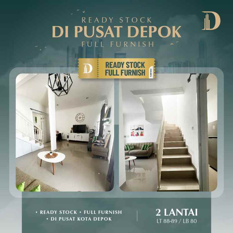 rumah readystok full furnish di pusat kota depok