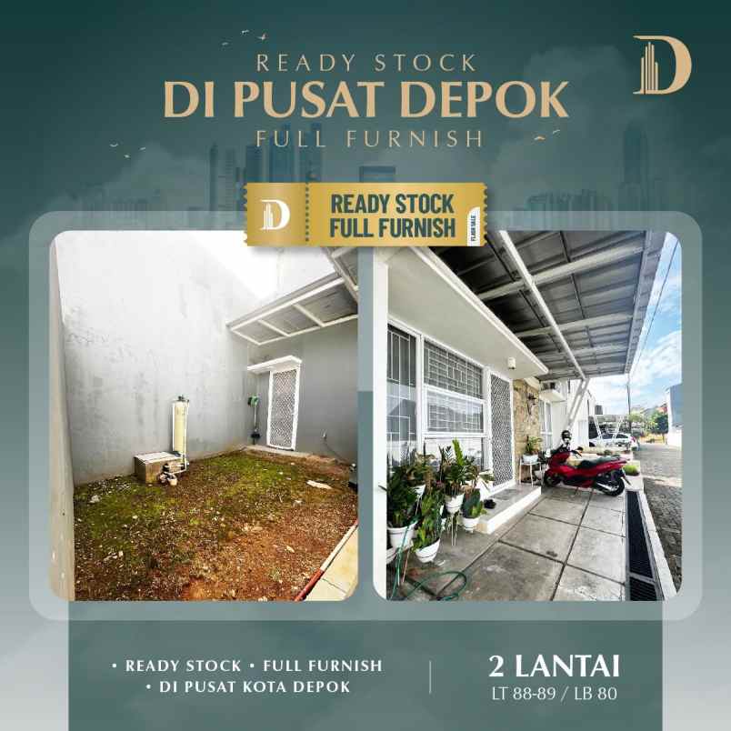 rumah readystok full furnish di pusat kota depok