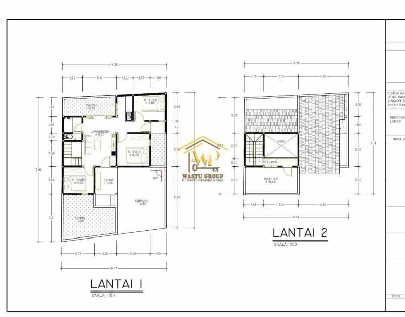 rumah siap bangun 2 lantai view cantik di moyudan