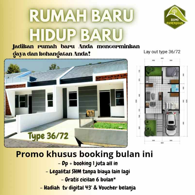 rumah siap huni tanpa dp hanya booking 1 juta all in